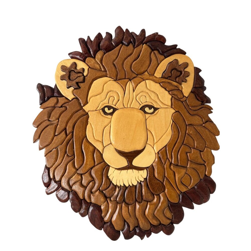 Lion Head Intarsia Handmade Scroll Saw Kathy Wise Pattern RARE